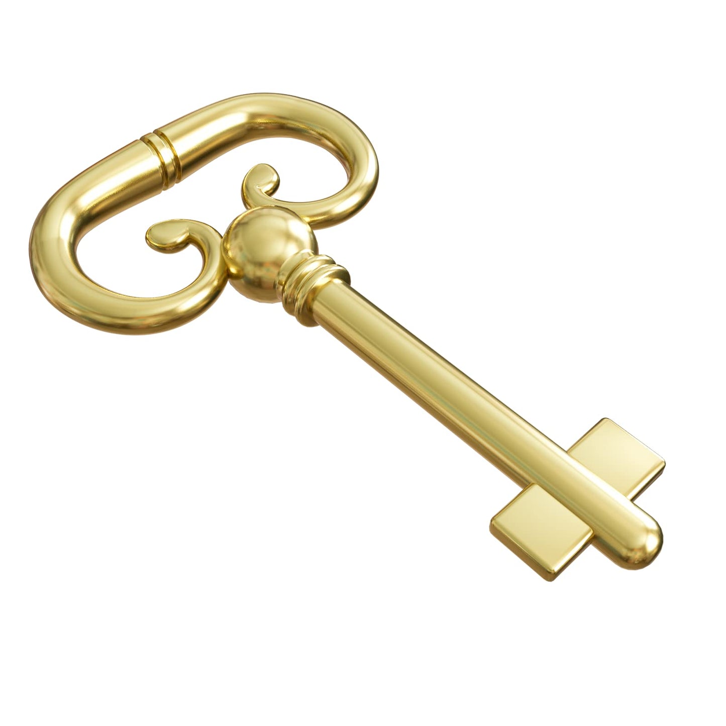 KY-8B D-1902 Roll Top Desk Brass Plated Hollow Lock Key- (Pack of 2)