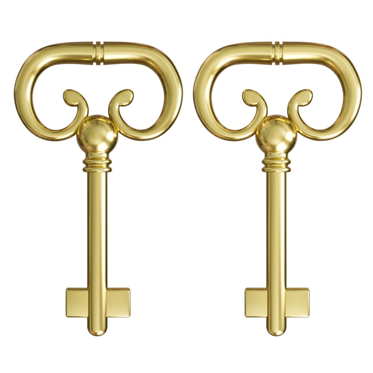 KY-8B D-1902 Roll Top Desk Brass Plated Hollow Lock Key- (Pack of 2)
