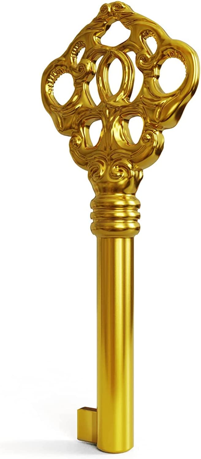 KYF-2 Solid Brass Reproduction Skeleton Key fits Most of The Howard Miller, Sligh, Pearl, Colonial and Seth Thomas Clocks - Fancy, Vintage and Old Furniture