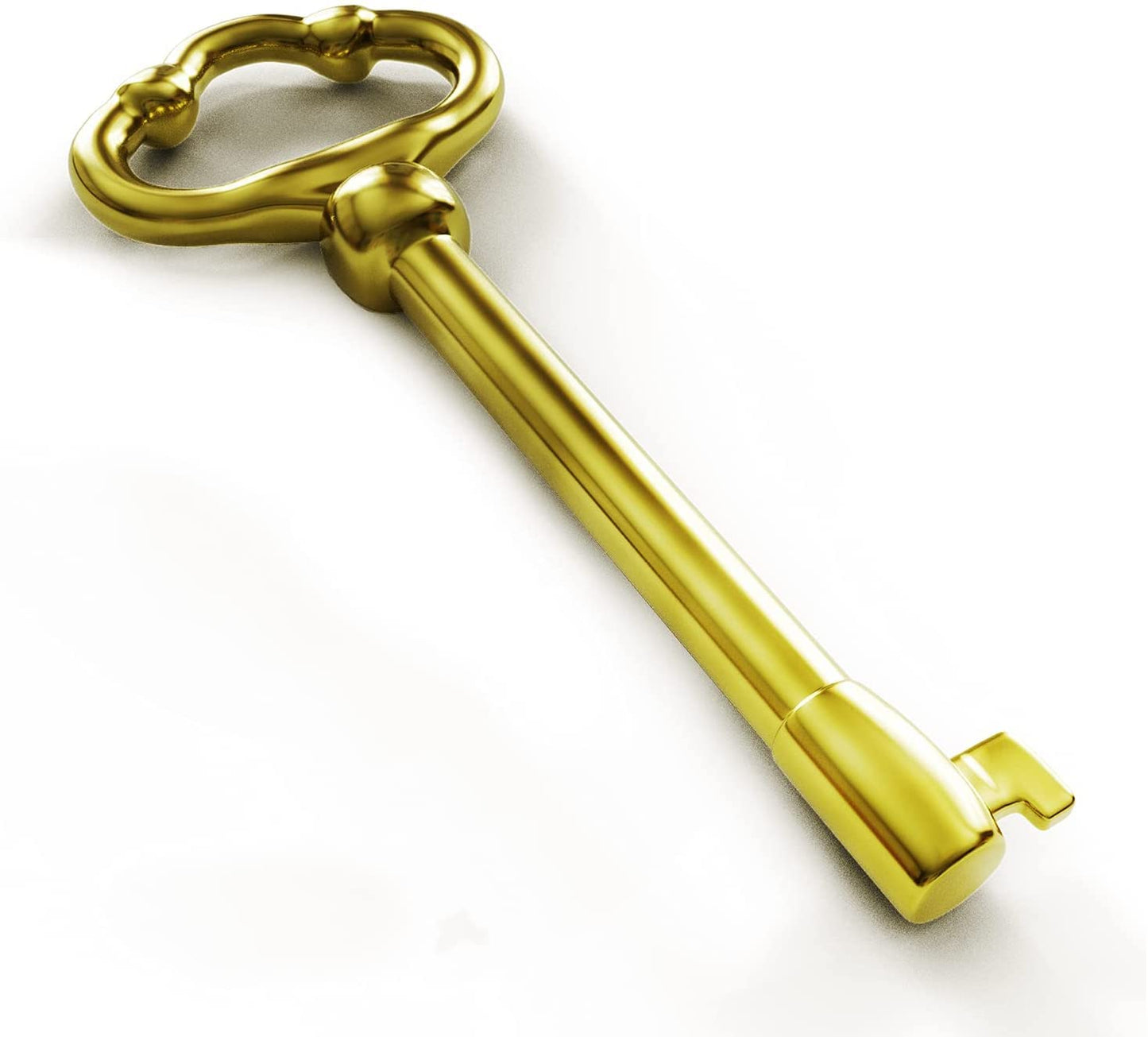 KY-2 Skeleton Key Reproduction Brass Plate Hollow Barrel Key for Cabinets, Drawer, Dresser Locks or Other Pieces of Old Furniture (Pack of 2)