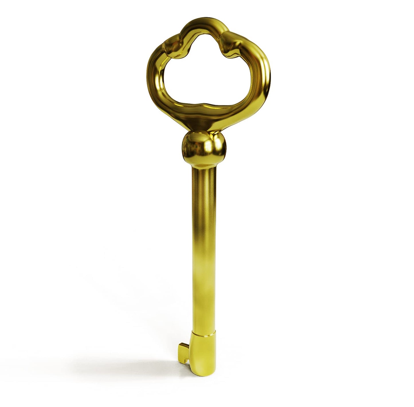KY-2 Skeleton Key Reproduction Brass Plate Hollow Barrel Key for Cabinets, Drawer, Dresser Locks or Other Pieces of Old Furniture (Pack of 1)