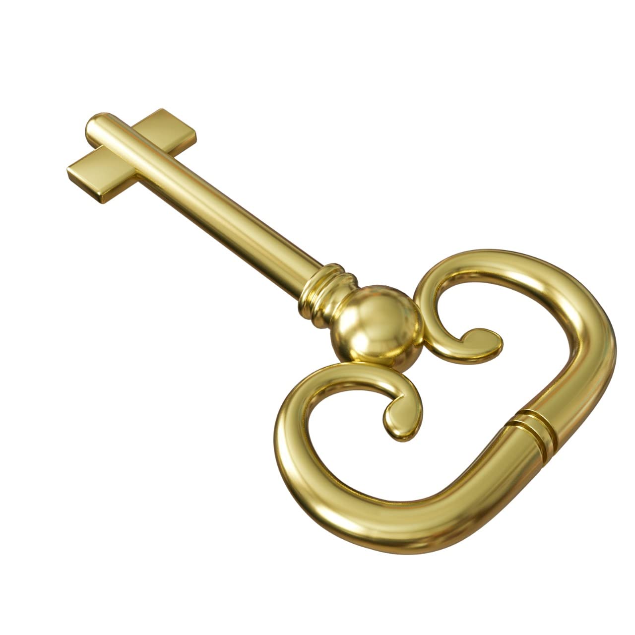 KY-8B D-1902 Roll Top Desk Brass Plated Hollow Lock Key- (Pack of 1)