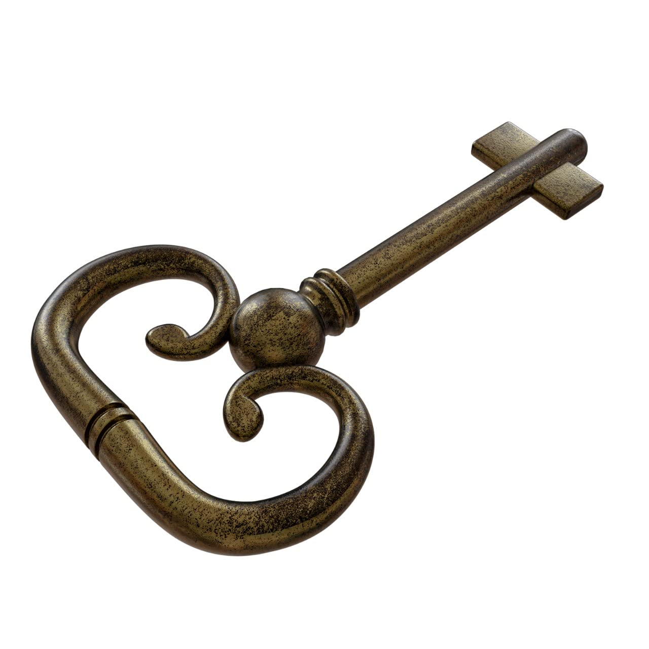 KY-8B D-1902 Roll Top Desk Antique Brass Plated Hollow Lock Key- (Pack of 1)