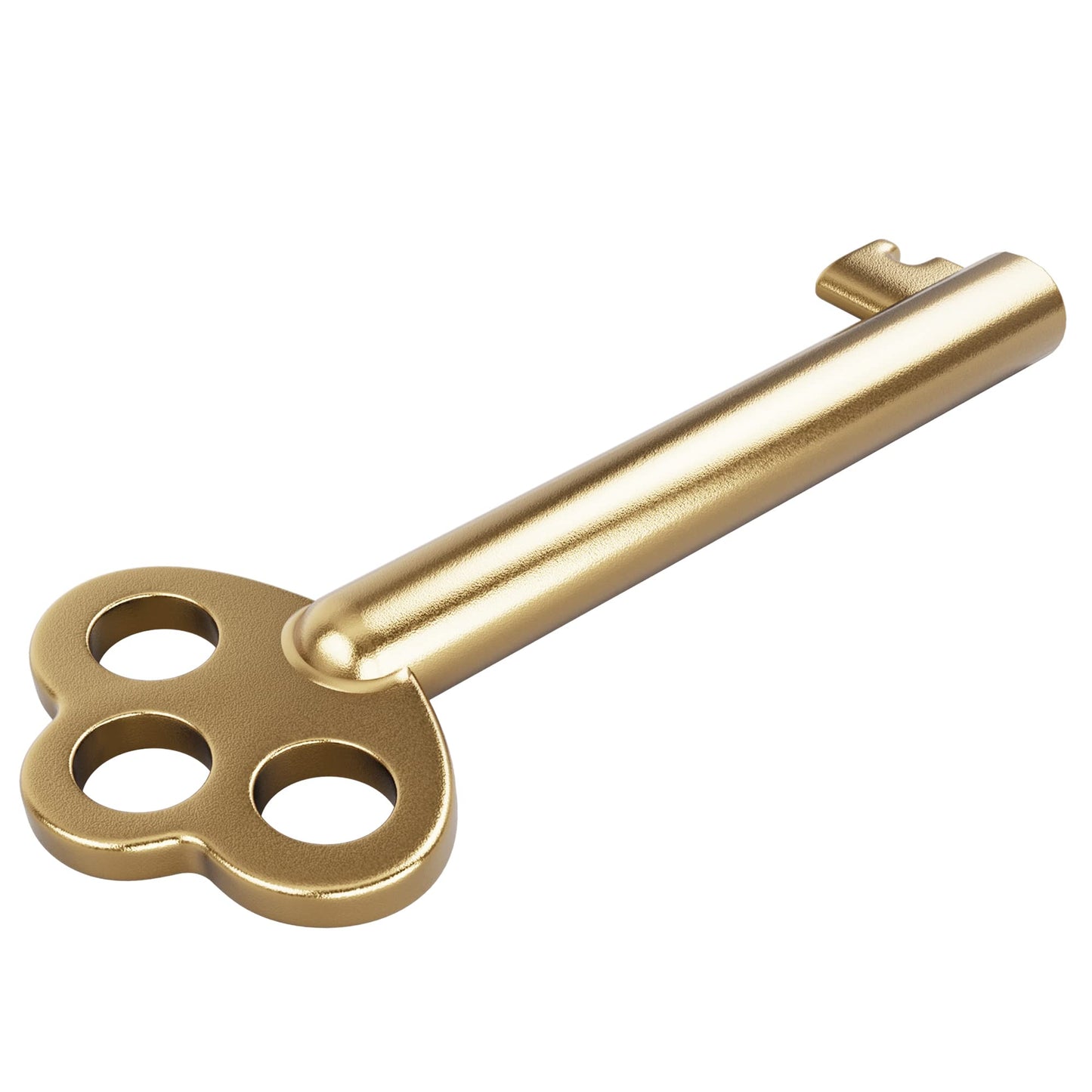 KY-6 Skeleton Key Hollow Barrel - Antique, Vintage Modern Cabinet Doors, Drawers, Dressers and Grandfather Clocks (Brass, Pack of 2)