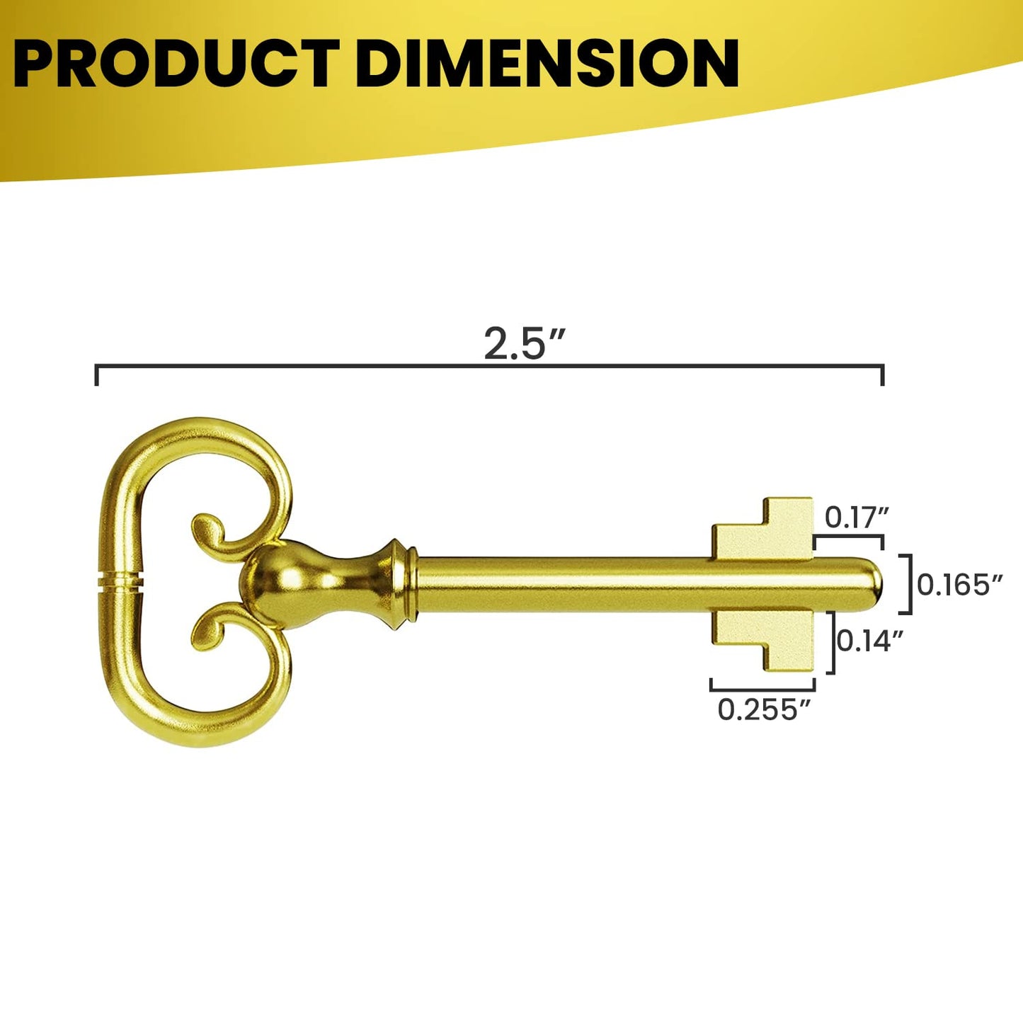 KY-8 D-1902 Roll Top Desk- Brass Plated Lock Key - (Pack of 1)