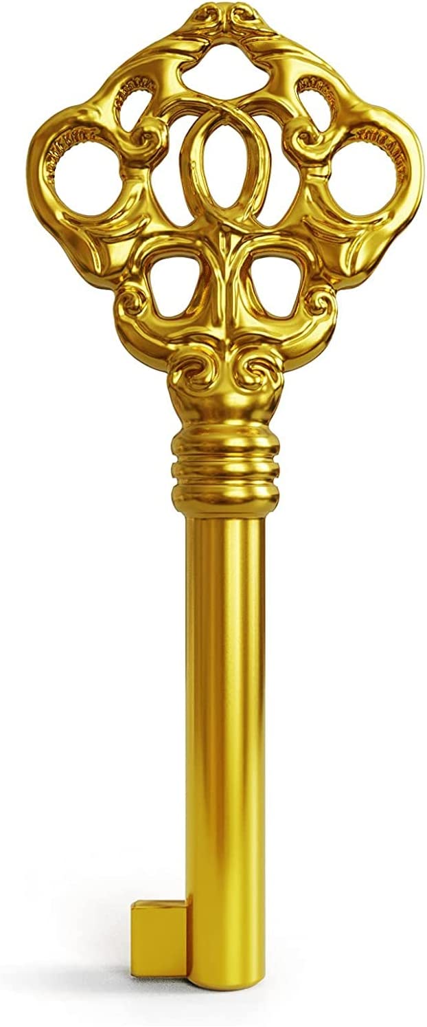 KYF-2 Solid Brass Reproduction Skeleton Key fits Most of The Howard Miller, Sligh, Pearl, Colonial and Seth Thomas Clocks - Fancy, Vintage and Old Furniture