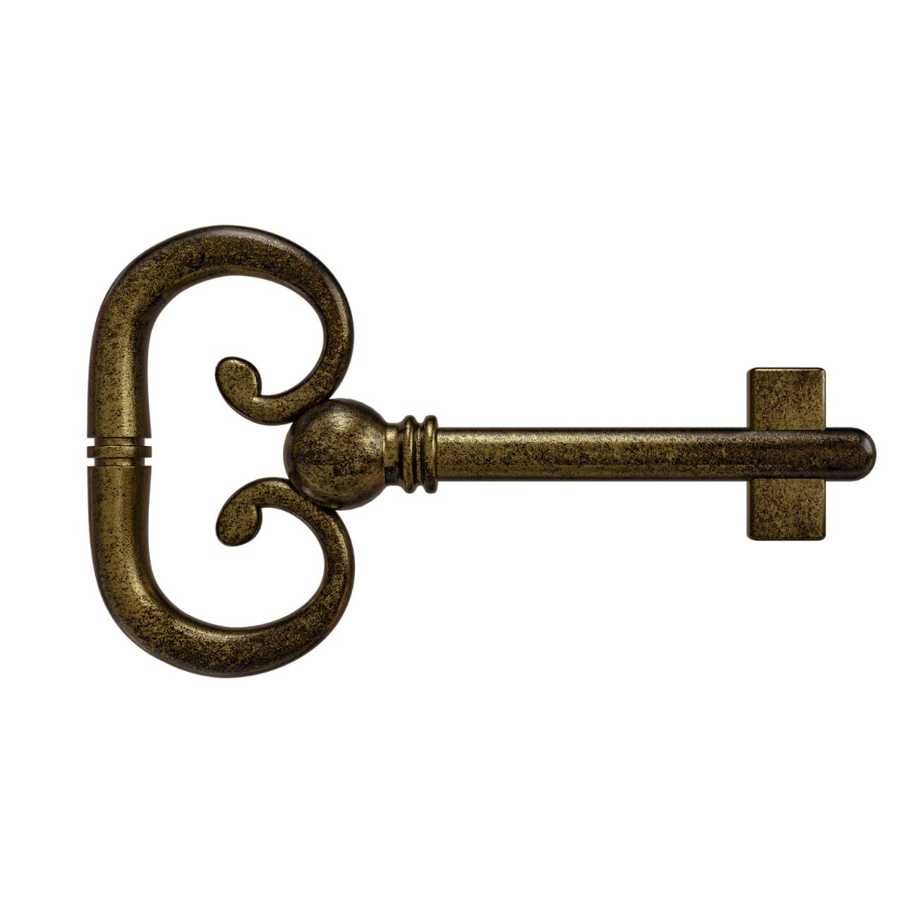 KY-8B D-1902 Roll Top Desk Antique Brass Plated Hollow Lock Key- (Pack of 1)