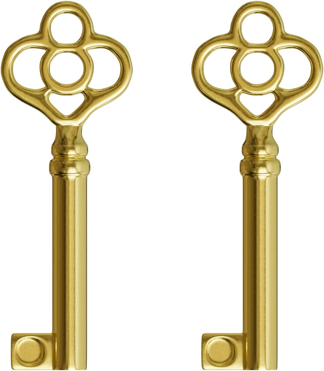 KY-14 Skeleton Key Replacement Hollow Barrel for Antique Vintage Cabinet Doors, Dresser Drawers, Grandfather Clocks (Pack of 1, Brass)