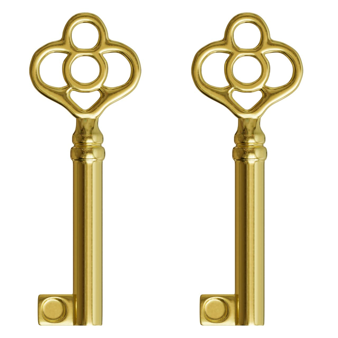 KY-14 Skeleton Key Replacement Hollow Barrel for Antique Vintage Cabinet Doors, Dresser Drawers, Grandfather Clocks (Pack of 2, Brass)