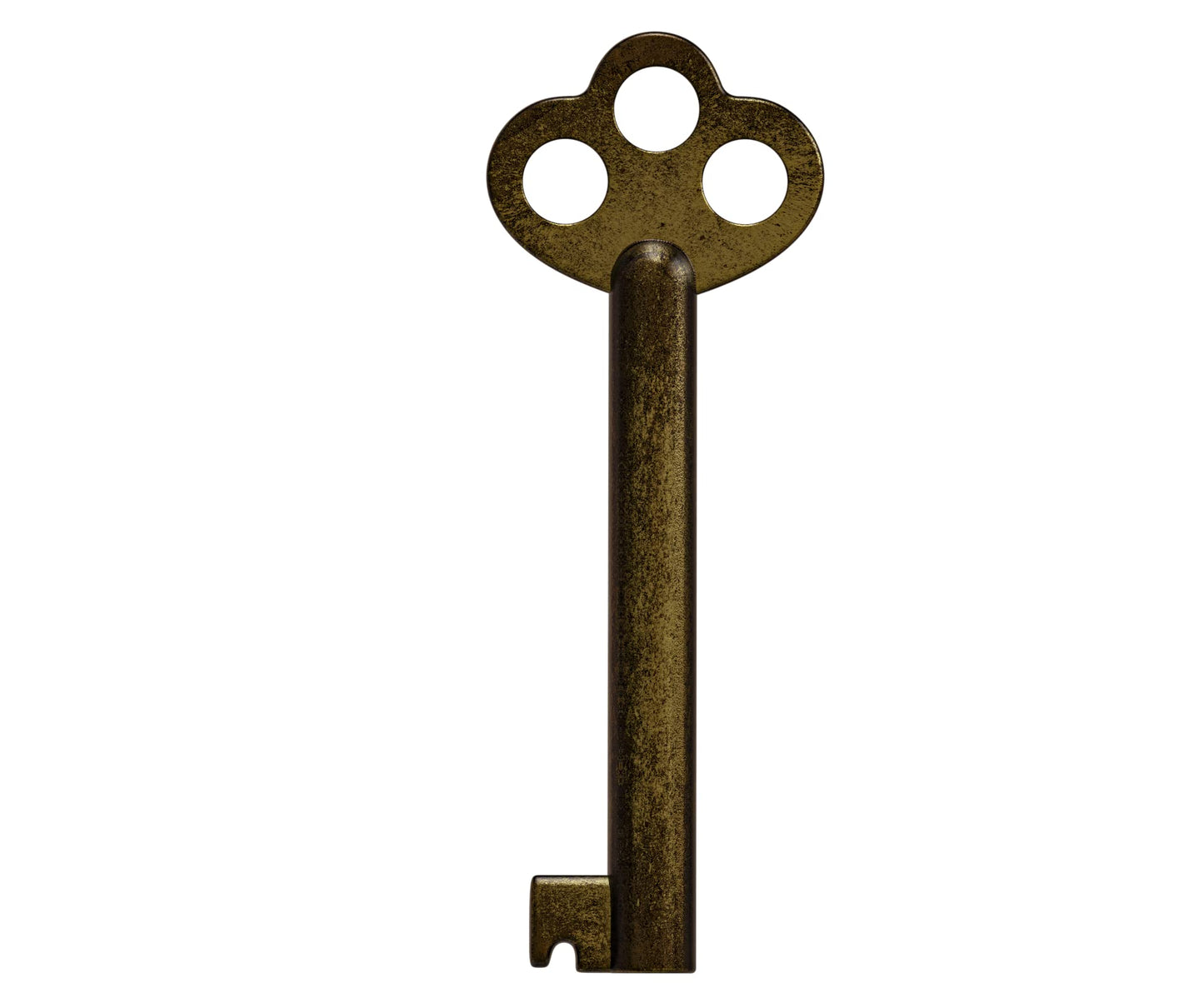 KY-6 Skeleton Key Hollow Barrel - Antique, Vintage Modern Cabinet Doors, Drawers, Dressers and Grandfather Clocks (Antique Brass, Pack of 1)