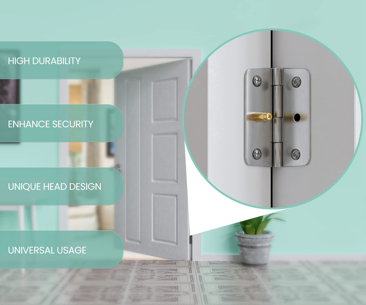 Door Hinge Screws for Door Security and Accessory Hinge Screws 6Pack