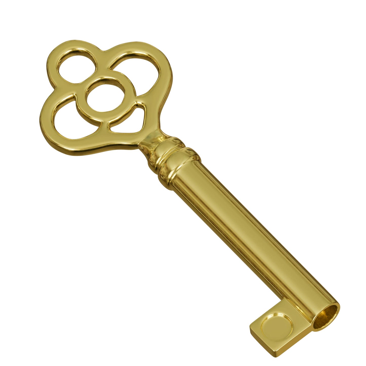 KY-14 Skeleton Key Replacement Hollow Barrel for Antique Vintage Cabinet Doors, Dresser Drawers, Grandfather Clocks (Pack of 2, Brass)