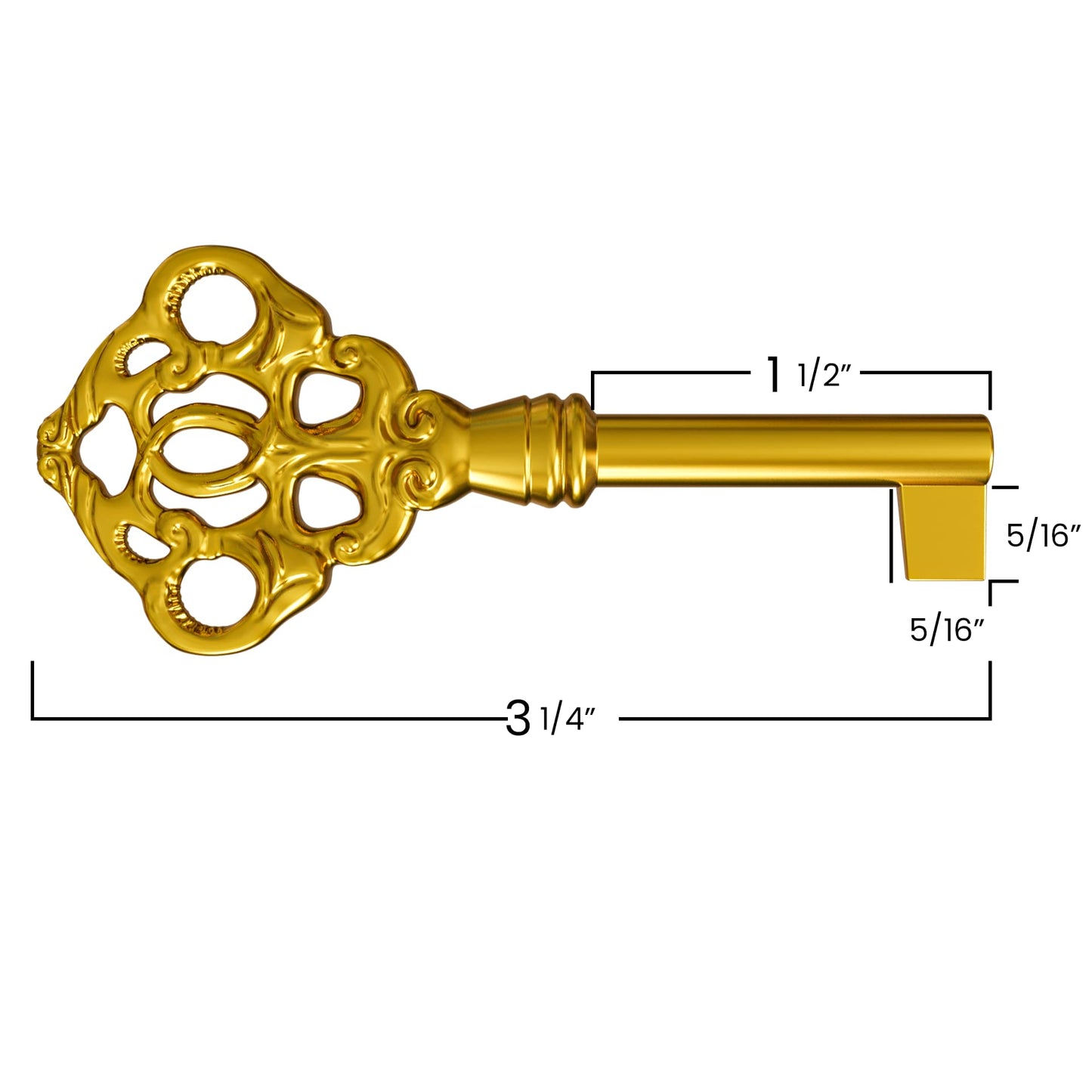 KY-9HAB Solid Brass Hand Aged Fancy Skeleton Key Pack of 1