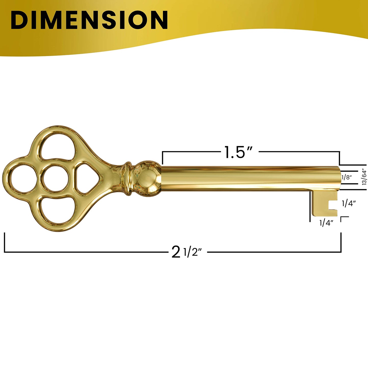 KY-3 Hollow Barrel Replacement Skeleton Key (Pack of 2, Brass)