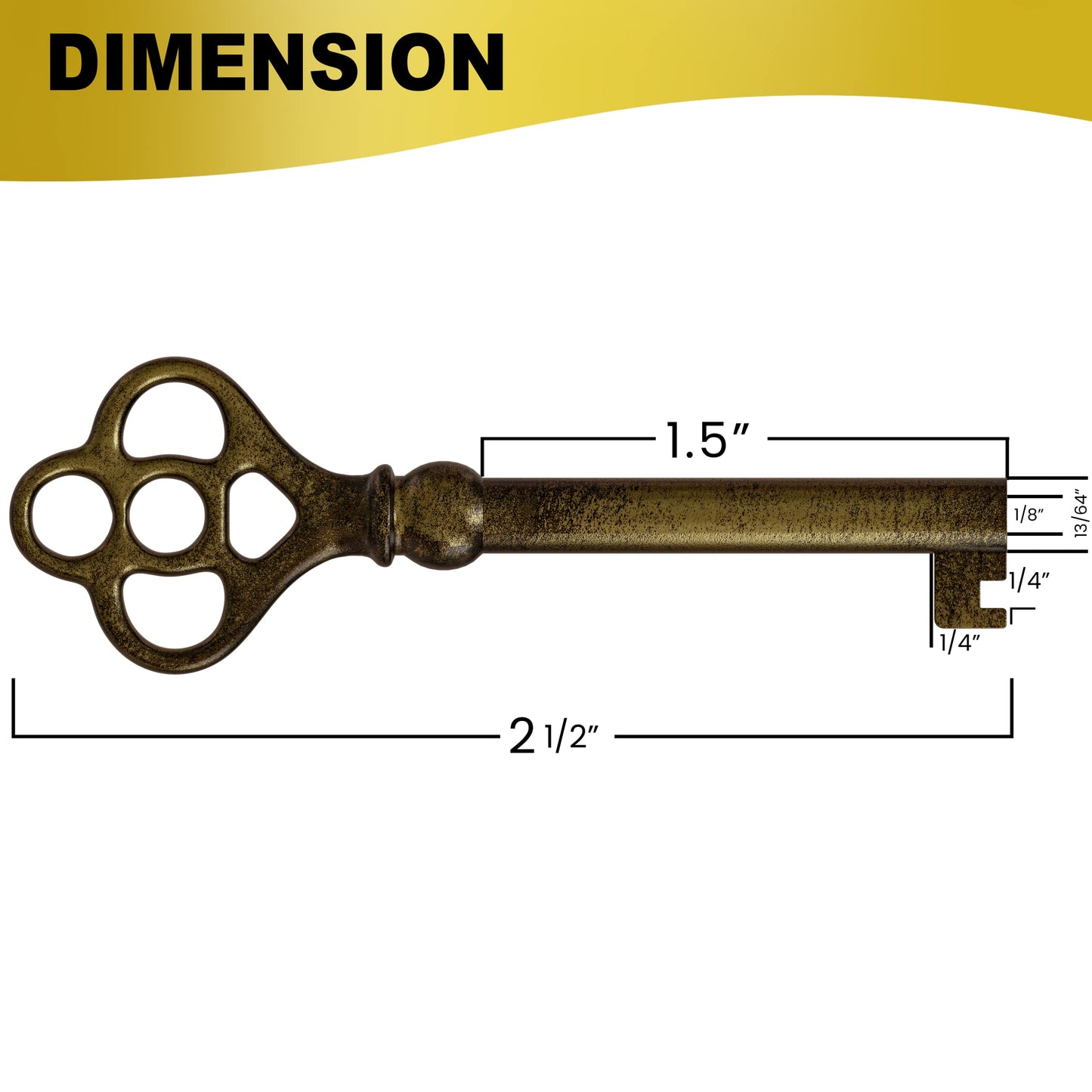 KY-3 Hollow Barrel Replacement Skeleton Key (Pack of 2, Antique Brass)
