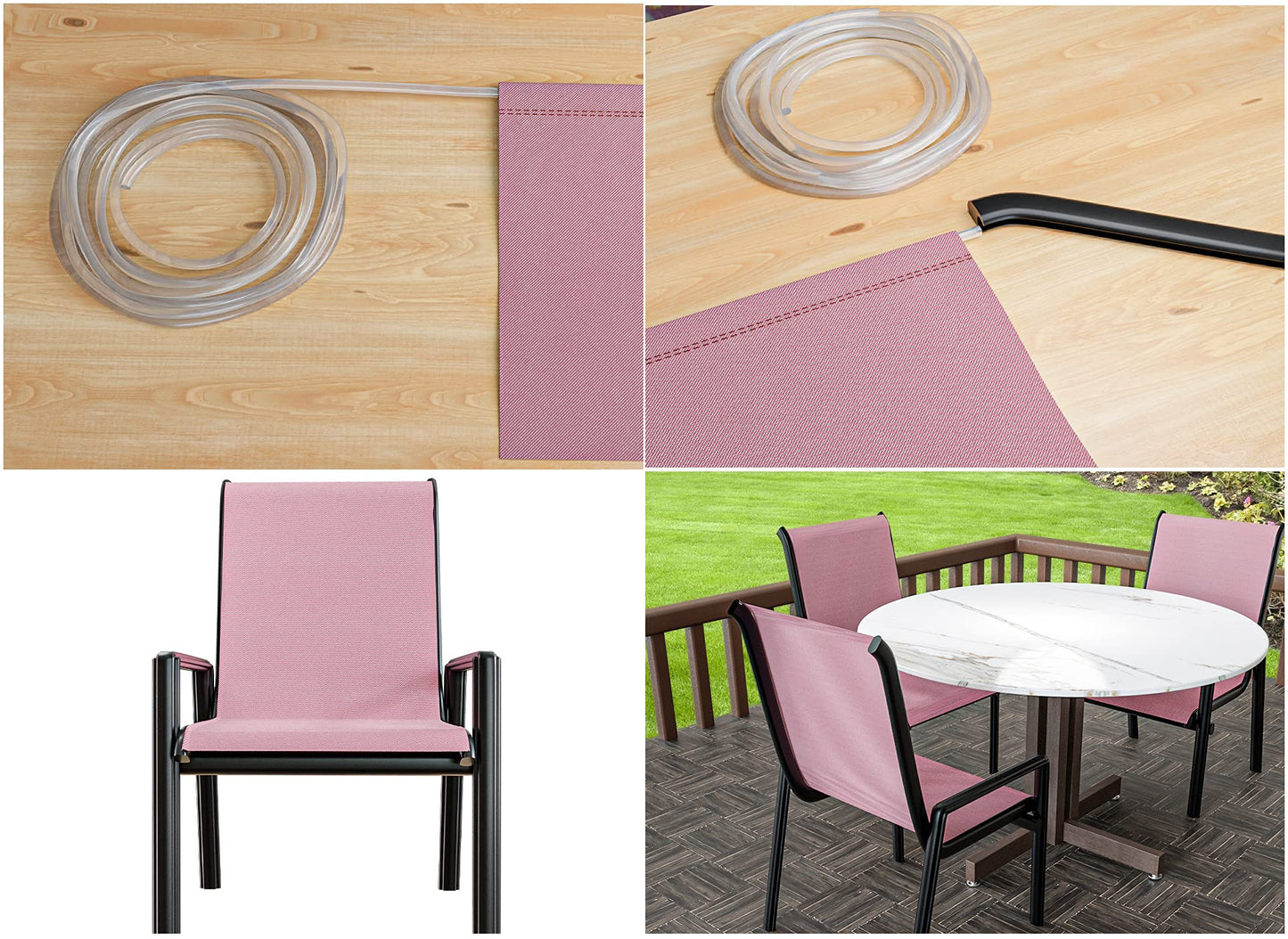 Long Solid Vinyl 1/4" Outdoor Patio Chair Spline, Replacement Awning Cord, Sling Chair Spline (50 FT)