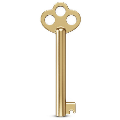 KY-6 Skeleton Key Hollow Barrel - Antique, Vintage Modern Cabinet Doors, Drawers, Dressers and Grandfather Clocks (Brass, Pack of 1)