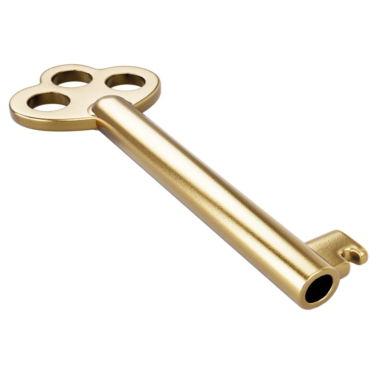 KY-6 Skeleton Key Hollow Barrel - Antique, Vintage Modern Cabinet Doors, Drawers, Dressers and Grandfather Clocks (Brass, Pack of 1)