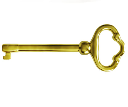 KY-2 Skeleton Key Reproduction Brass Plate Hollow Barrel Key for Cabinets, Drawer, Dresser Locks or Other Pieces of Old Furniture (Pack of 2)