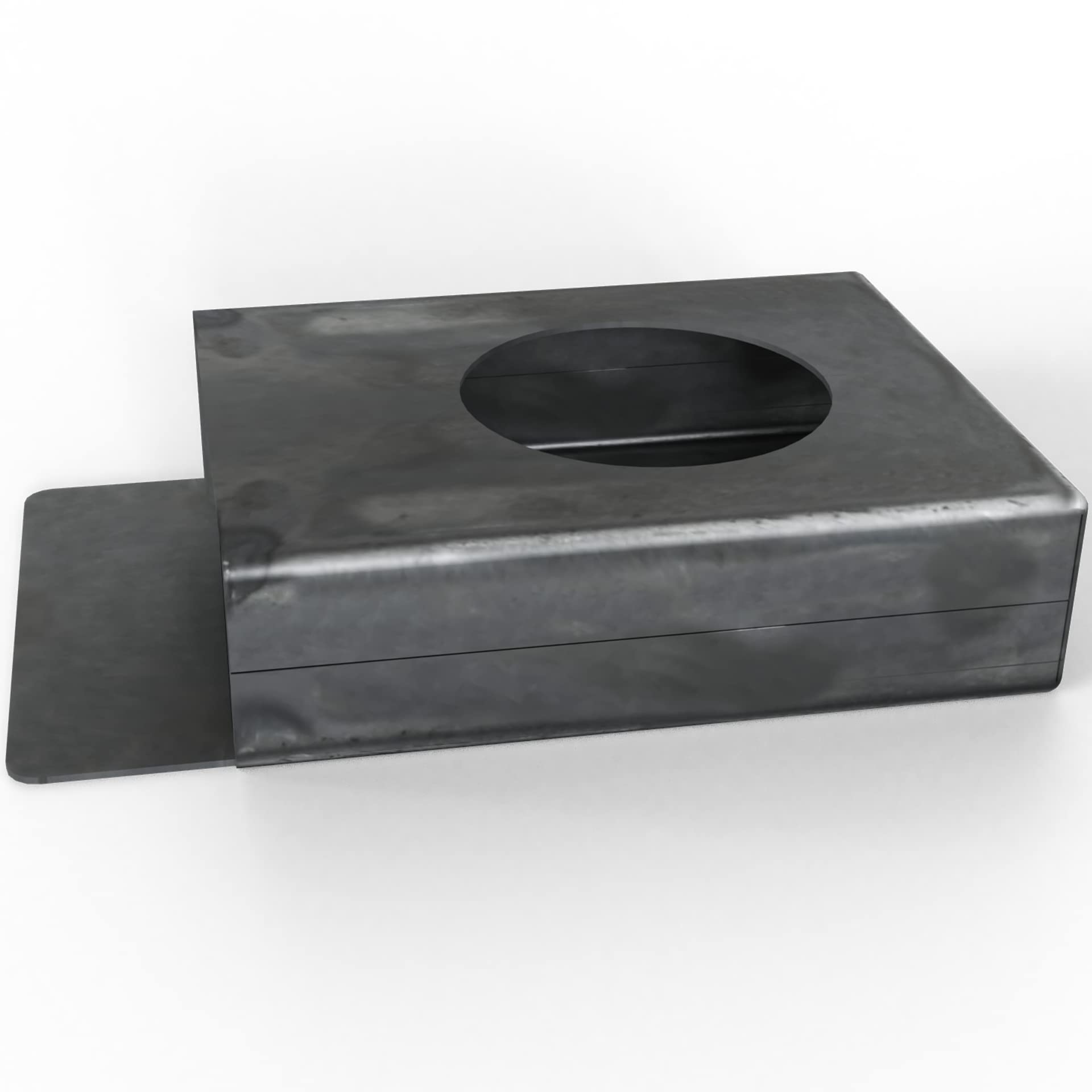 Single Hole Gate Lockbox Weldable Steel Unpainted