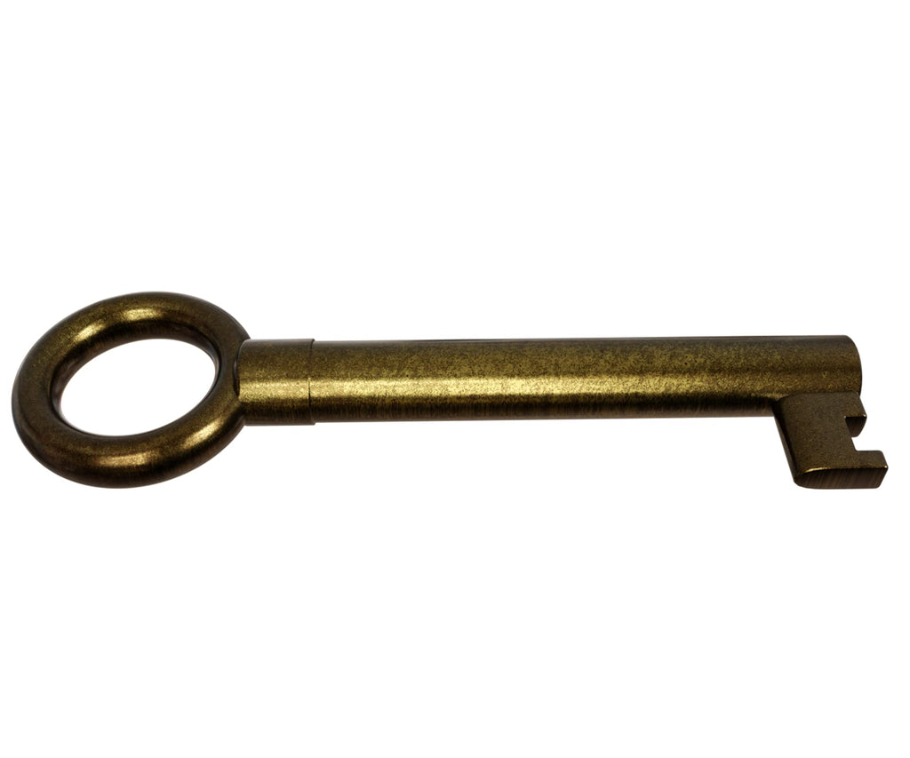 KY-13 Statutory Antique Brass Finish Hollow Barrel Skeleton Key