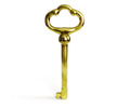 KY-2 Skeleton Key Reproduction Brass Plate Hollow Barrel Key for Cabinets, Drawer, Dresser Locks or Other Pieces of Old Furniture (Pack of 1)