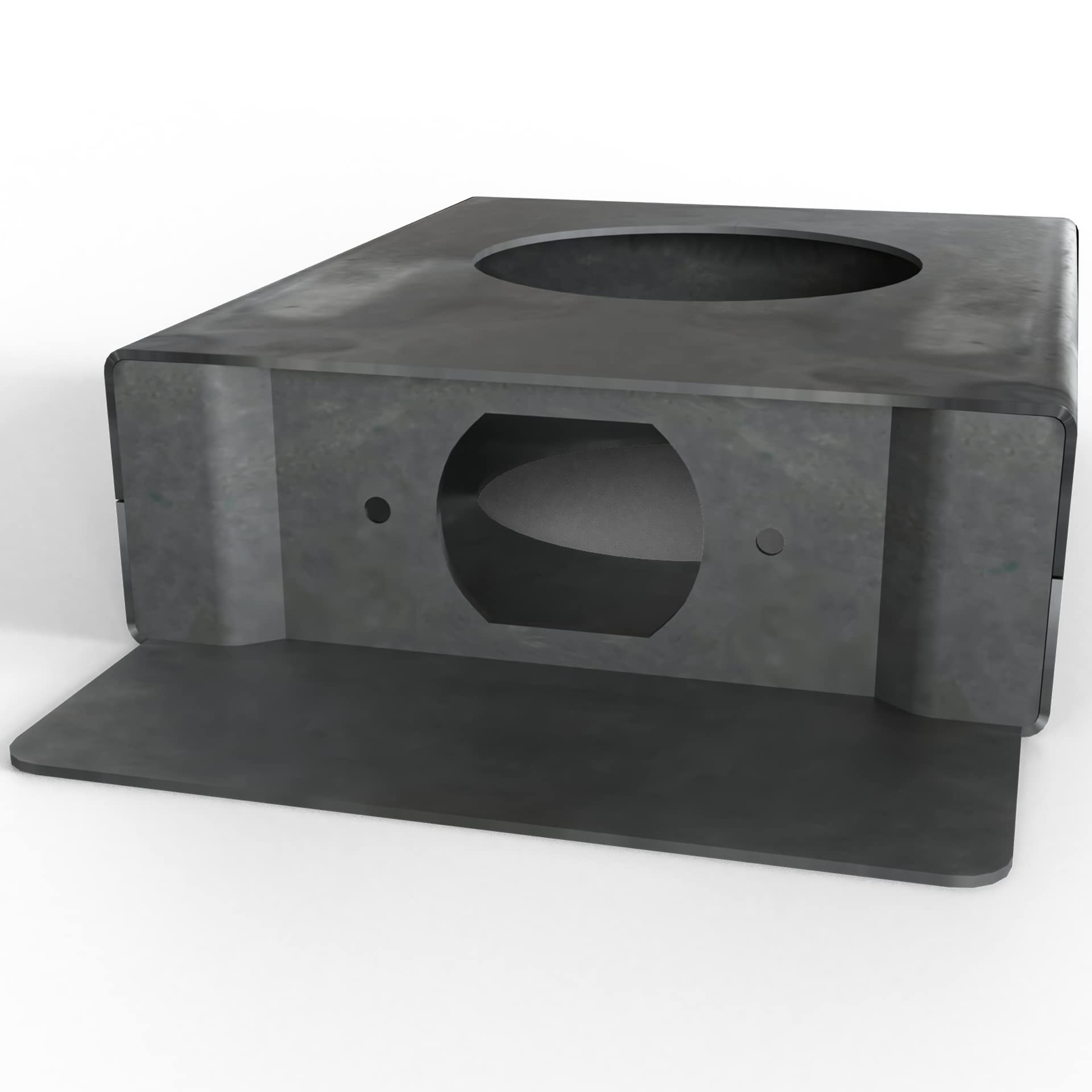 Single Hole Gate Lockbox Weldable Steel Unpainted