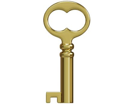 KY-18 Solid Small Hollow Barrel Skeleton Key (Brass Plated)