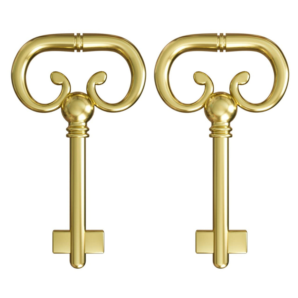 KY-8B D-1902 Roll Top Desk Brass Plated Hollow Lock Key- (Pack of 2)