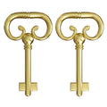 KY-8B D-1902 Roll Top Desk Brass Plated Hollow Lock Key- (Pack of 2)