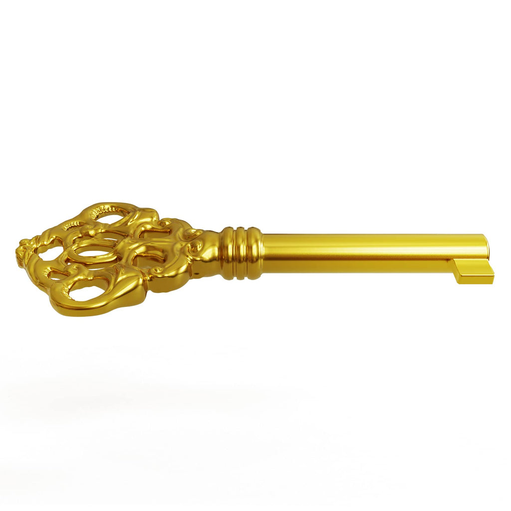 KYF-2 Solid Brass Reproduction Skeleton Key fits Most of The Howard Miller, Sligh, Pearl, Colonial and Seth Thomas Clocks - Fancy, Vintage and Old Furniture