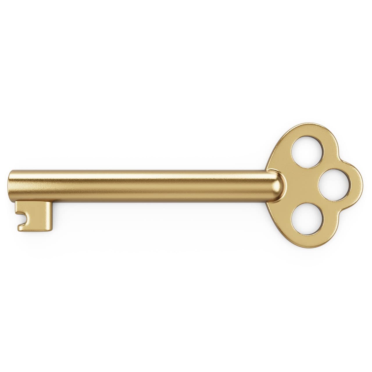 KY-6 Skeleton Key Hollow Barrel - Antique, Vintage Modern Cabinet Doors, Drawers, Dressers and Grandfather Clocks (Brass, Pack of 1)