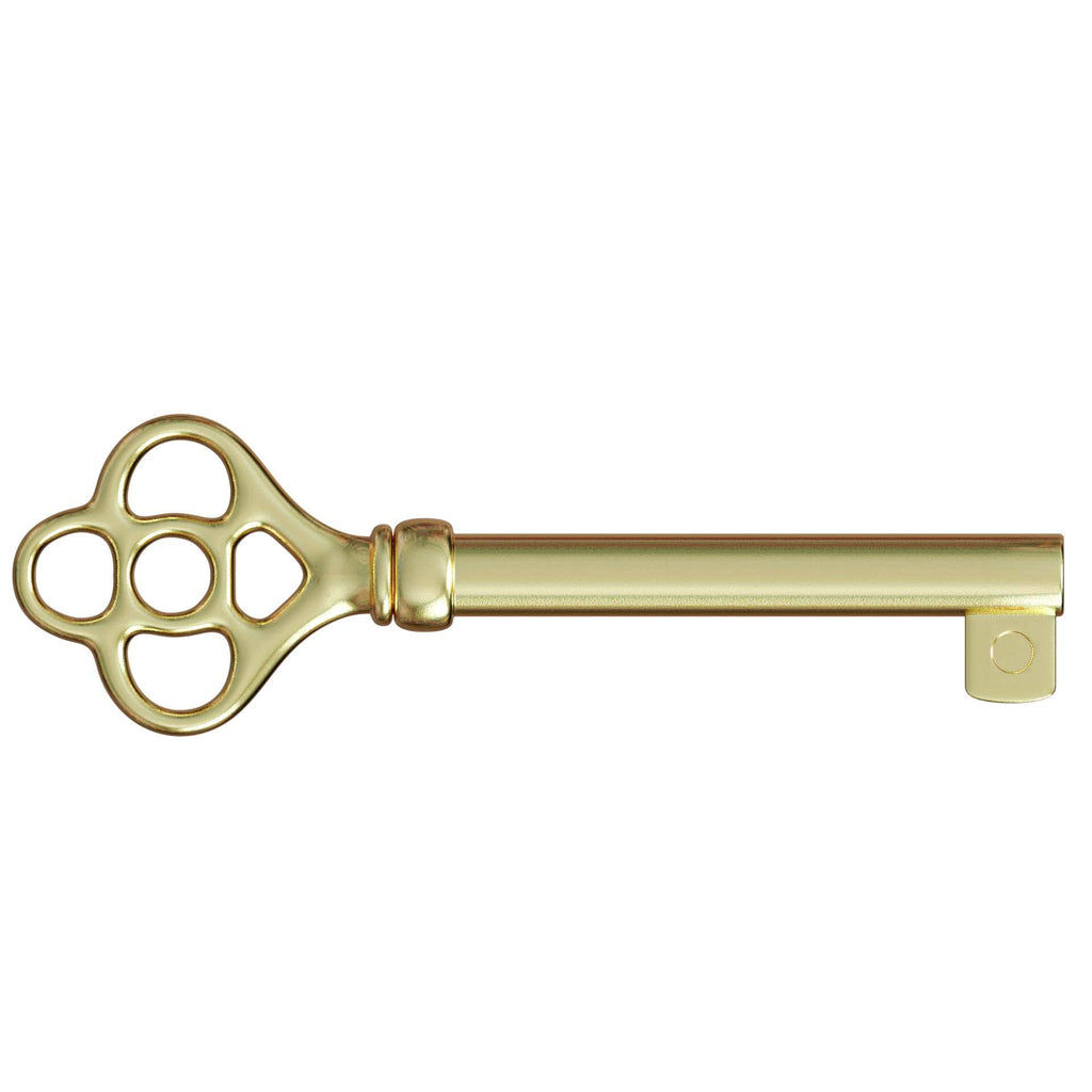 KY-3AB Brass Plated Hollow Barrel Skeleton Key for Antique, Vintage and Old Cabinet, Drawers Grandfather Clocks (Pack of 1)