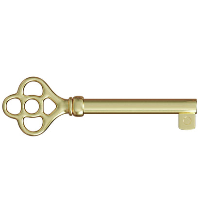 KY-3AB Brass Plated Hollow Barrel Skeleton Key for Antique, Vintage and Old Cabinet, Drawers Grandfather Clocks (Pack of 1)