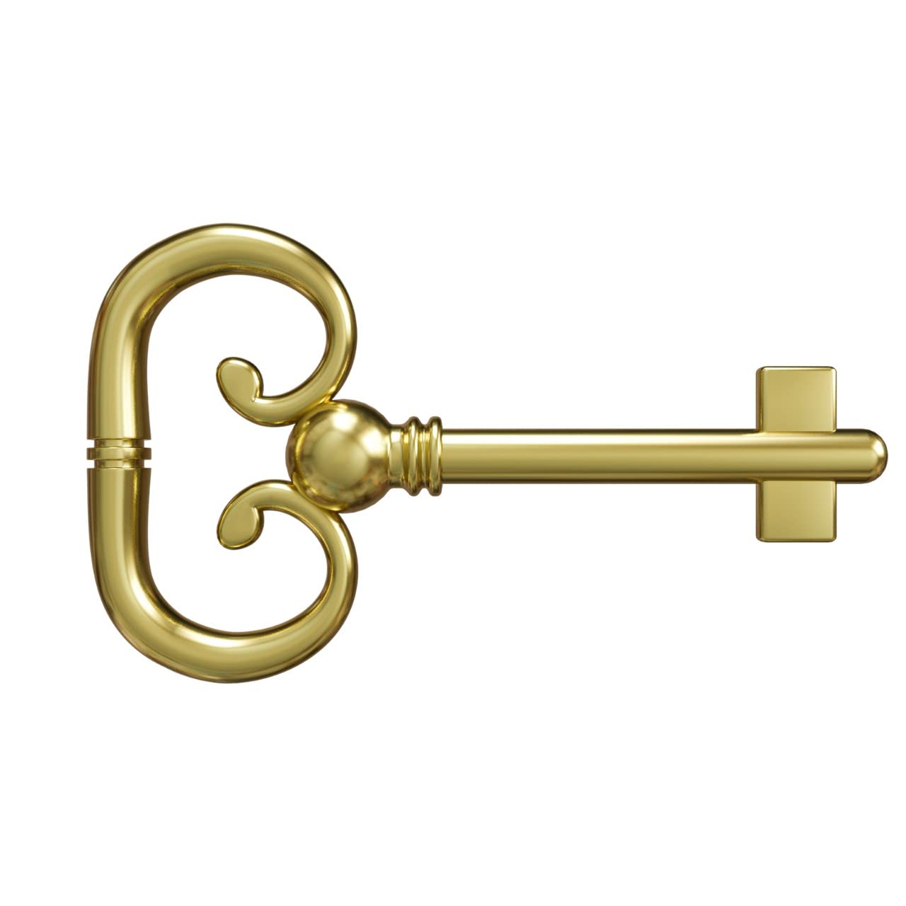 KY-8B D-1902 Roll Top Desk Brass Plated Hollow Lock Key- (Pack of 1)