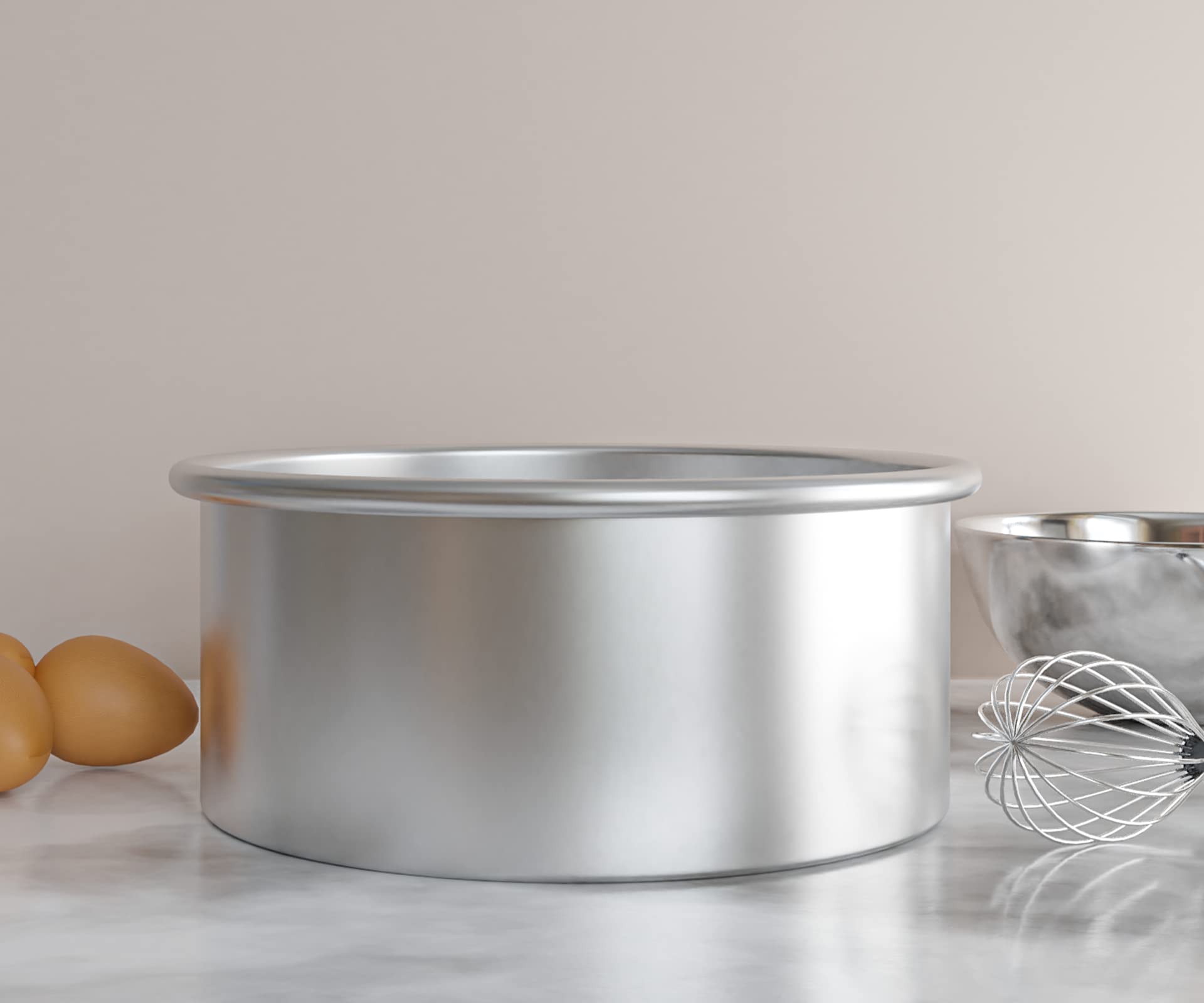 6 Inch Cake Pan Set of 3 Round Aluminum Cake Moulding Pans with Removable Bottom, For Birthdays, Wedding and Home Party