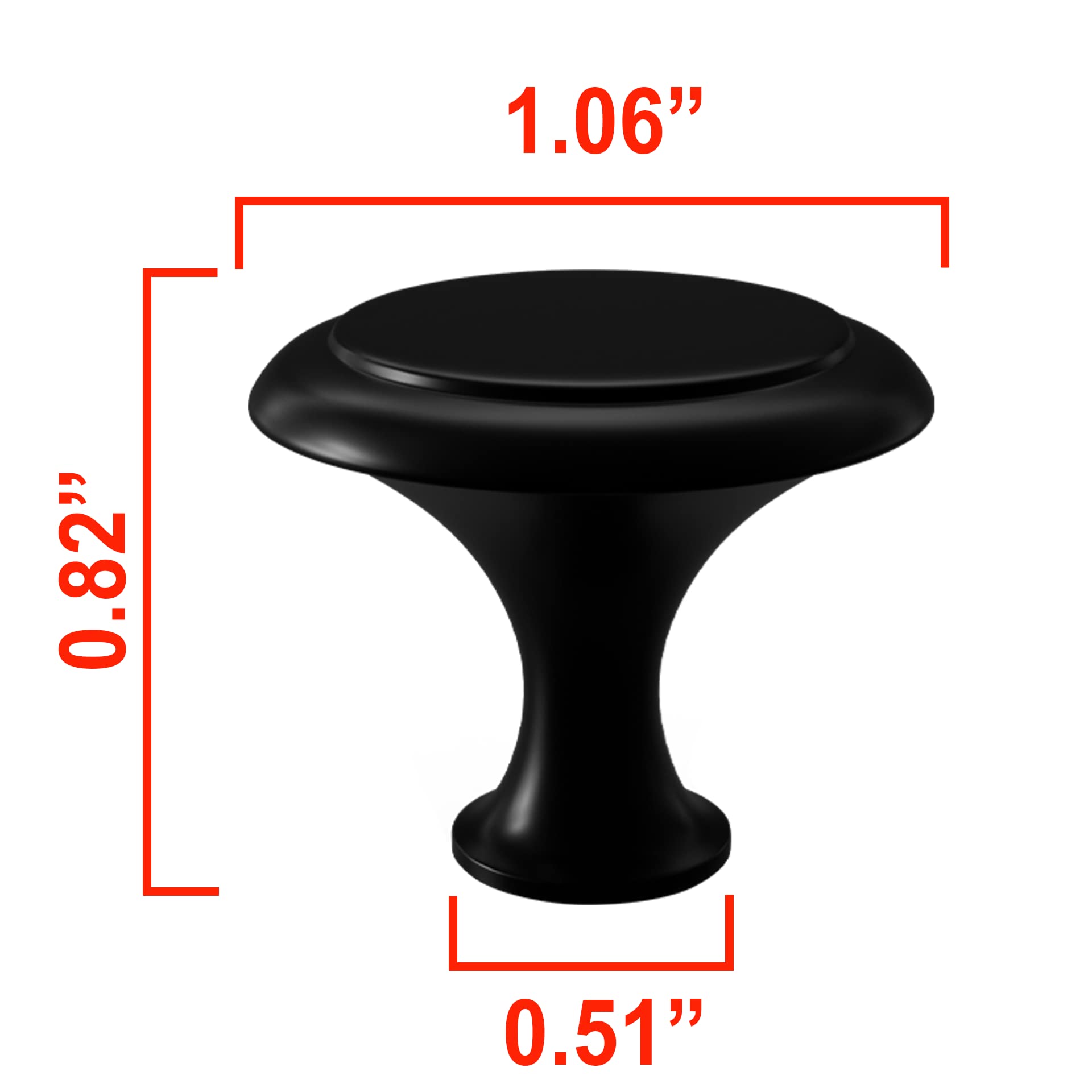 Cabinet Dresser Knobs Round Cabinet Knobs and Pulls Drawer Handle with Screws (Black, 36 Pieces, 1.06 Inch)