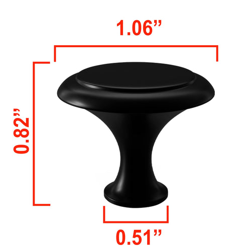 Cabinet Dresser Knobs Round Cabinet Knobs and Pulls Drawer Handle with Screws (Black, 36 Pieces, 1.06 Inch)