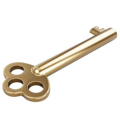 KY-6 Skeleton Key Hollow Barrel - Antique, Vintage Modern Cabinet Doors, Drawers, Dressers and Grandfather Clocks (Brass, Pack of 2)