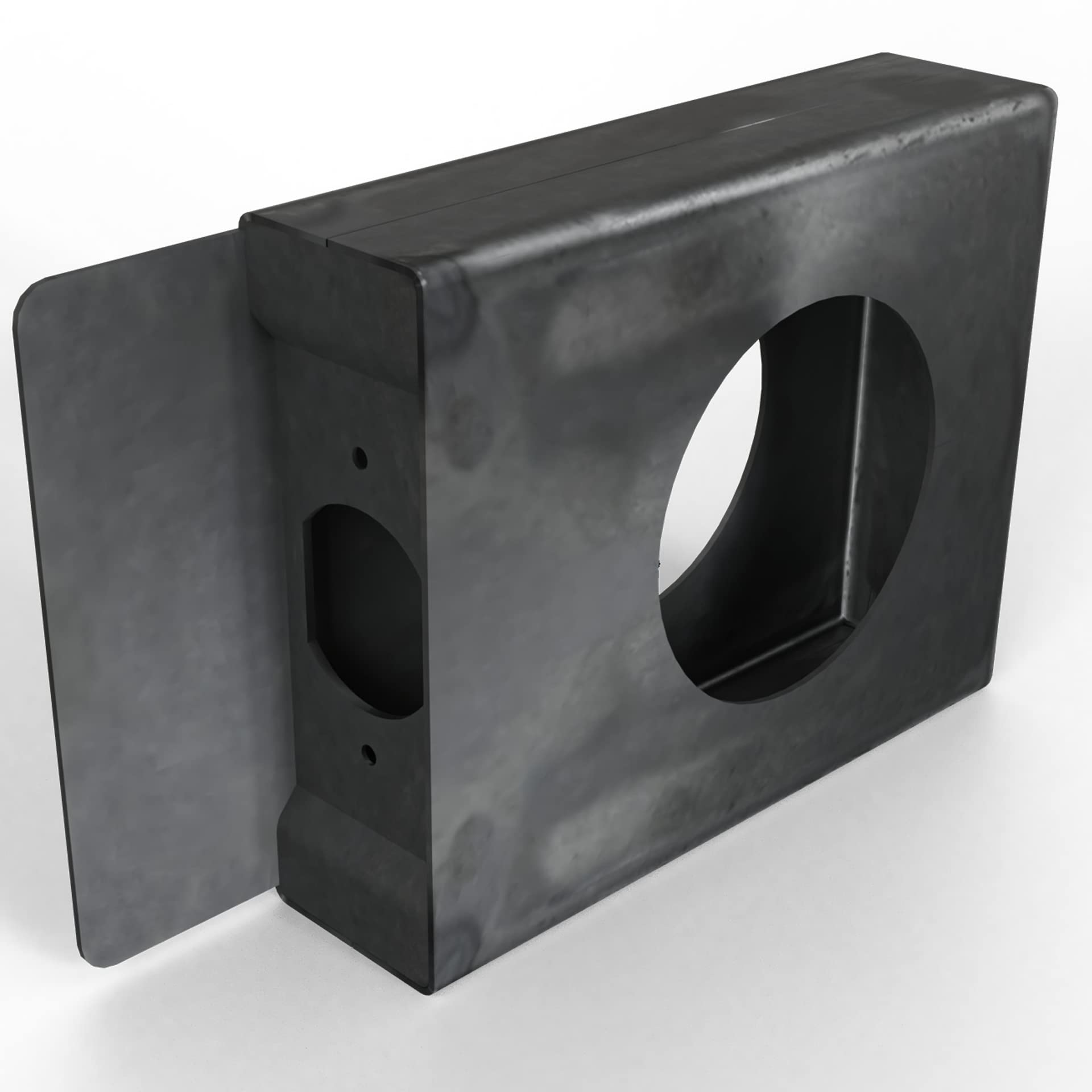 Single Hole Gate Lockbox Weldable Steel Unpainted
