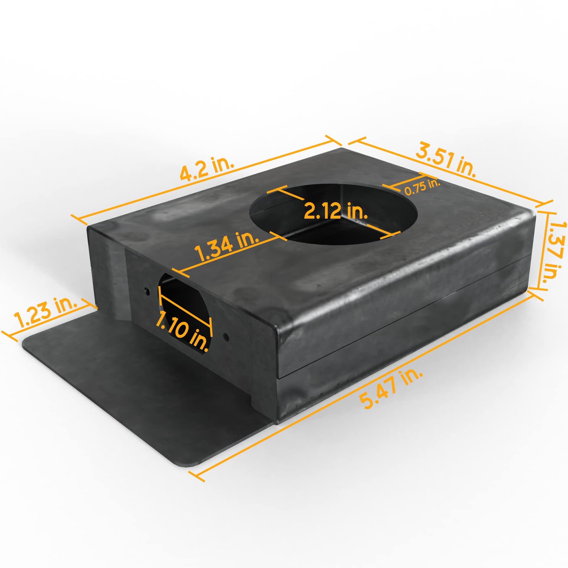 Single Hole Gate Lockbox Weldable Steel Unpainted