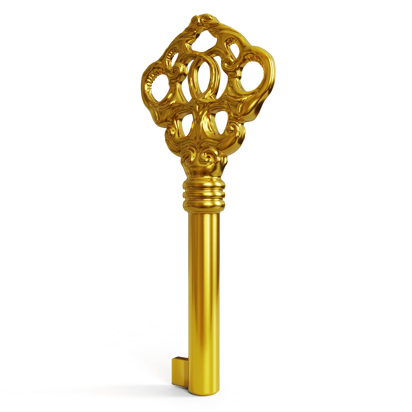 KYF-2 Solid Brass Reproduction Skeleton Key fits Most of The Howard Miller, Sligh, Pearl, Colonial and Seth Thomas Clocks - Fancy, Vintage and Old Furniture