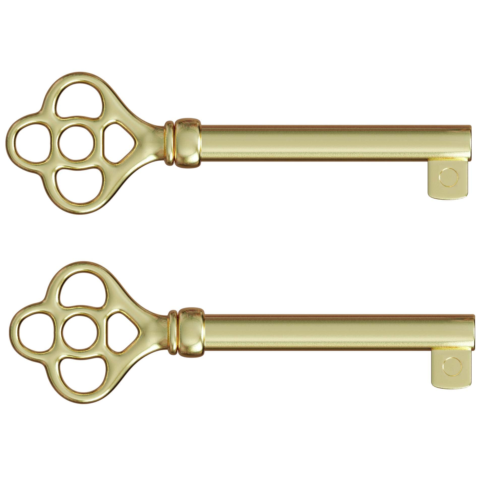 KY-3AB Brass Plated Hollow Barrel Skeleton Key for Antique, Vintage and Old Cabinet, Drawers Grandfather Clocks (Pack of 2)