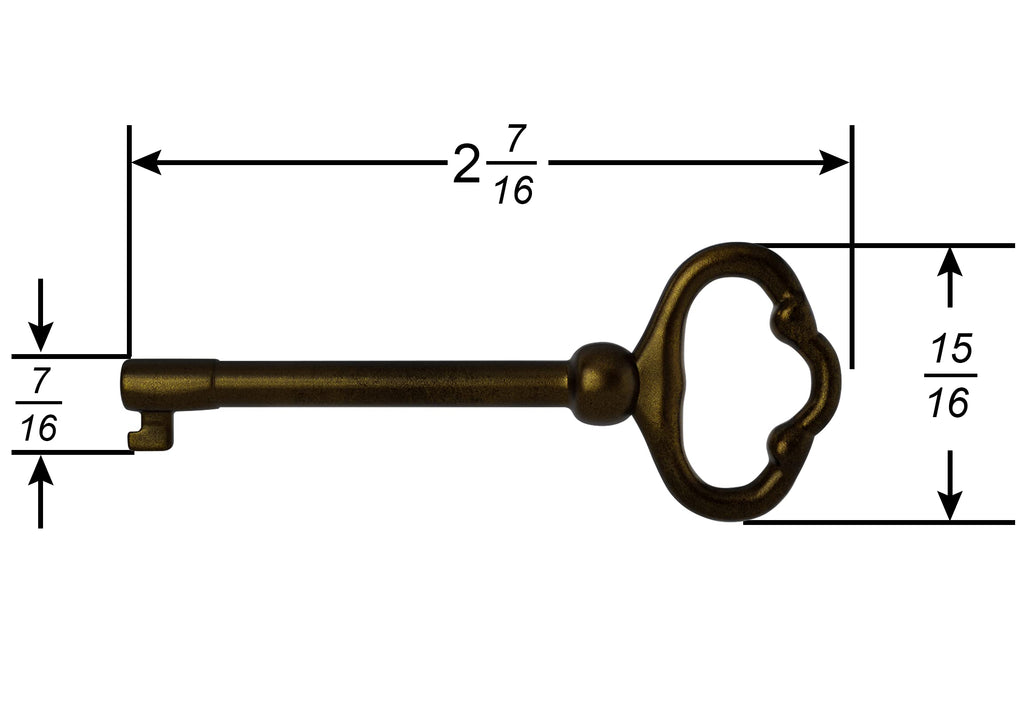 KY-2AB Antique Brass Plated Hollow Barrel Skeleton Key (Pack of 2)