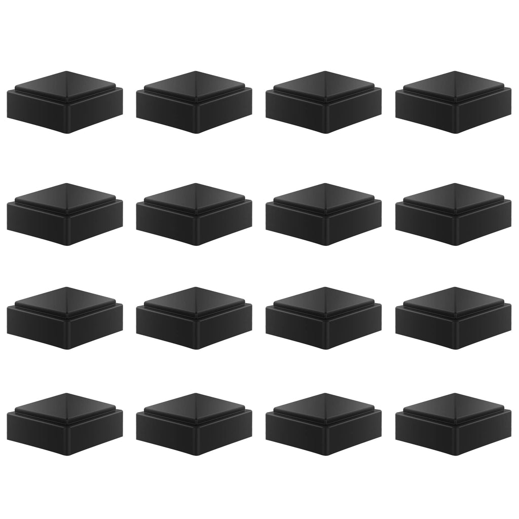 2x2 Fence Post Black Plastic Caps for Metal, Plastic,Vinyl or Wood (Pack of 16)