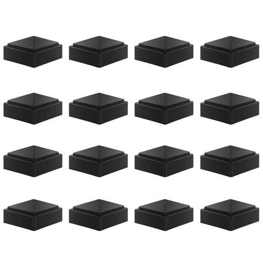 2x2 Fence Post Black Plastic Caps for Metal, Plastic,Vinyl or Wood (Pack of 16)