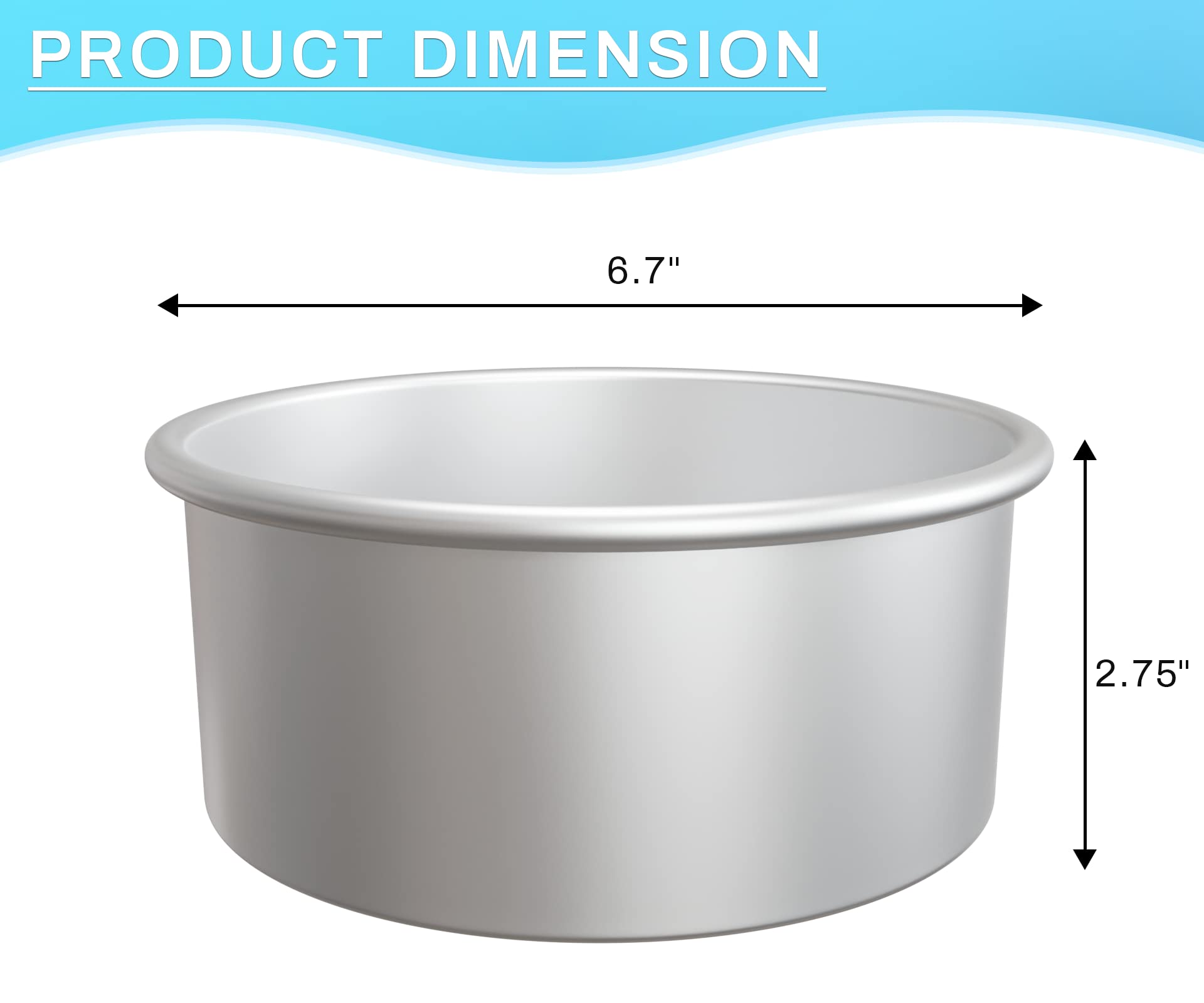6 Inch Cake Pan Set of 3 Round Aluminum Cake Moulding Pans with Removable Bottom, For Birthdays, Wedding and Home Party
