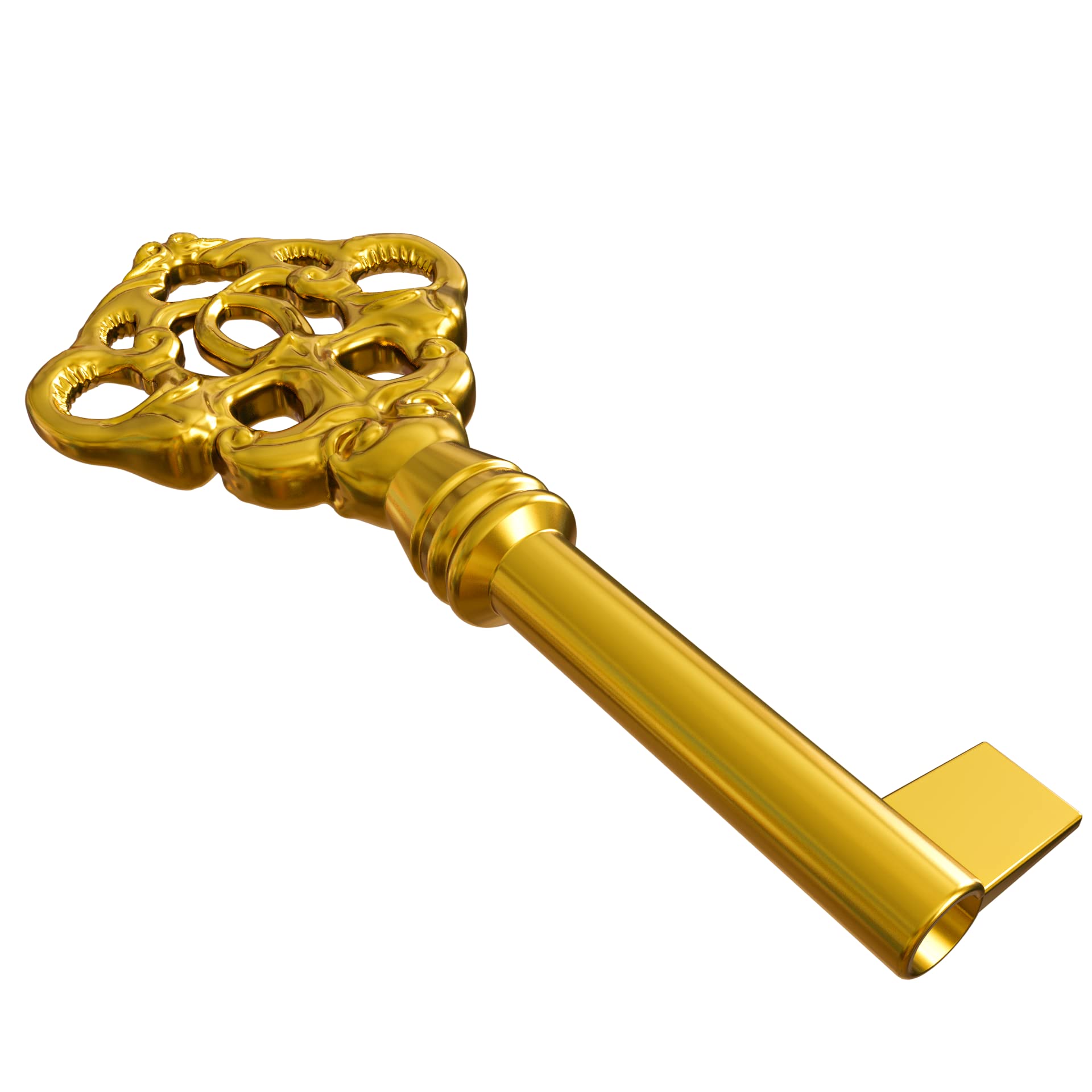 KY-9HAB Solid Brass Hand Aged Fancy Skeleton Key Pack of 1