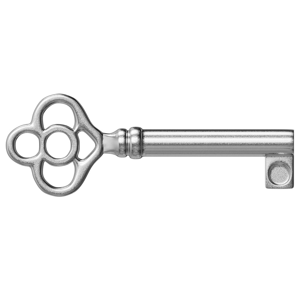 KY-14 Skeleton Key Replacement Hollow Barrel for Antique Vintage Cabinet Doors, Dresser Drawers, Grandfather Clocks (Pack of 2, Nickel)
