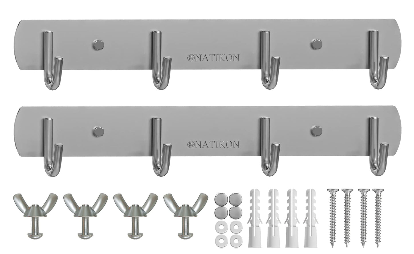 Heavy Duty Stainless Steel Rack Hanger Hook for BBQ Grill Utensils and Grill Accessories - Easy to Install for Indoor or Outdoor Use